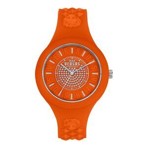 Versus Versace  Fire Island Crystal Strap Watch Orange Womens